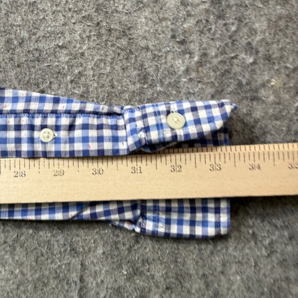 Brooks Brothers Oxford Button-Down Shirt Men L Blue Check Gingham OCBD 44" - Picture 12 of 13